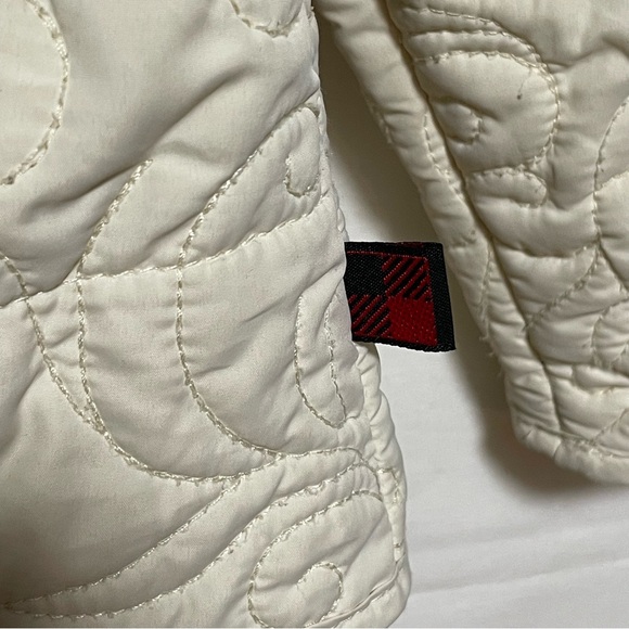 WOOLRICH WOMENS FULL ZIP FLEECE LINED QUILTED JACKET SIZE M COLOUR CREAM - Picture 5 of 16